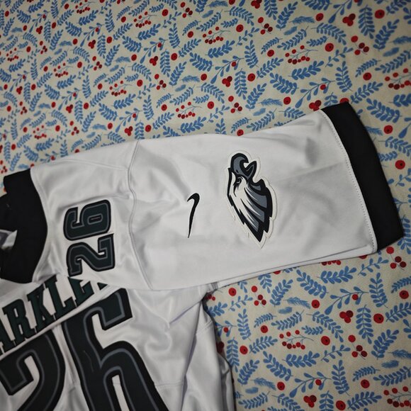 Nike Saquon Barkley Philadelphia Eagles Super Bowl LIX White Jersey No. 26 - Picture 6 of 6